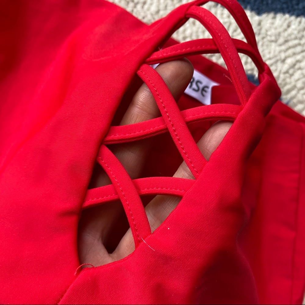🌶 REVERSE RED HIGH WAIST STRAPLESS BIKINI! - Picture 7 of 15